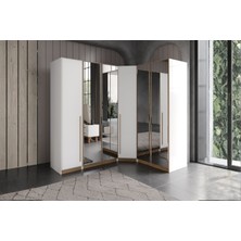 Doressa Lucca 6 Kapılı Aynalı Köşe Gardırop