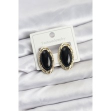 Clariss Siyah Badem Model Vintage Kadın Küpe