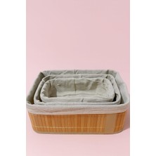 Linya Home Linyahome Bambu Kare 3'lü Organizer (Sabunluk,havlu,kozmetik)