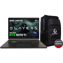 Game Garaj Slayer5 9XL-5070Ti C3 Intel Ultra 9 275HX 64GB Ram 2tb SSD RTX5070Ti 17" Qhd+ IPS 240Hz Freedos Gaming Laptop