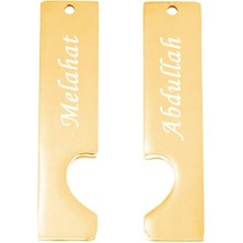 Hediye Shop Aşıklara Özel Altın Renk Çelik Puzzle Kolye