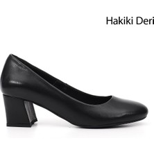 Gönderi(r) Kadın Siyah  GDZA134M0496 Kalın Topuklu Hakiki Deri Ayakkabı