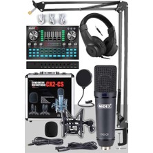 Stüdyo Ekipmanları Private Paket-4 Cx2 Mikrofon VS20 Ses Kartı Stüdyo Kayıt Seti