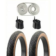 Heugers Rks Uyumlu Chaoyang Sandstorm Kahverengi Yanak 20X4.0 Zırhlı Iç Dış Lastik Seti – Fat Bike Asfalt & Sert Zemin Performans