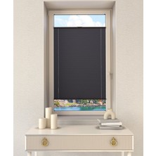 Antrasit Plise Katlanır Cam Balkon Perdesi - Ofis Perdesi - Mutfak Perdesi - Salon Perdesi -