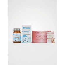 Wellvalens Pure & Elegant 10.000 Mg Kolajen Saşe + Gluta-C Set | Glutatyon, Vitamin C, Hyaluronik Asit ile Cilt Işıltısı ve Antioksidan Beauty Paketi