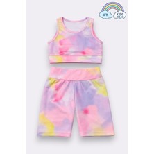 My Kids Wear Kız Çocuk Çok Amaçlı Batik Desenli Mayo & Spor Takımı 12432