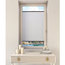 Beyaz Plise Katlanır Cam Balkon Perdesi - Ofis Perdesi - Mutfak Perdesi - Salon Perdesi -