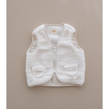 Lollie Teddy Peluş Çocuk Bebek Yelek - Krem