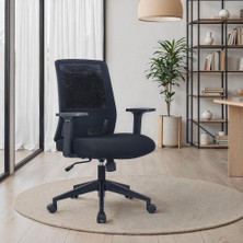 Base Ofis ve Çalışma Sandalyesi-Siyah File 55X96,5-106X63 cm (Gxyxd)