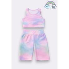 My Kids Wear Kız Çocuk Çok Amaçlı Batik Desenli Mayo & Spor Takımı 12435