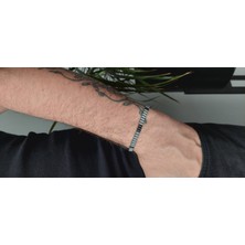 GADjewellery Erkek Miyuki Doğal Taş Bileklik – Minimal Tasarım – Siyah & Gri Ton – El Yapımı – Günlük Kullanım