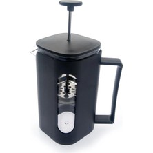 Kahve Demleme Ekipmanı, 350 Ml, Siyah, Cam Isıya Dayanıklı Cam, Paslanmaz Çelik Filtreli, Siyah Renk