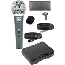 LV-680 Profesyonel Dinamik El Mikrofonu (Çift Kablo Sünger Çanta Tutacak)