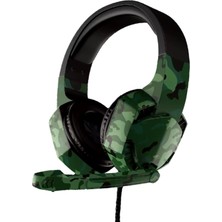Gampus Mikrofonlu Yüksek Ses Basslı Kamuflaj Desenli Oyuncu Kulaklığı Kulak Üstü Gamer Kulaklık