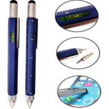 Katre46 Cetvelli Tornavidali Su Terazili Dokunmatik Mimar Mavi Kalem