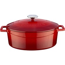 Oval Döküm Tencere, 29 Cm, 4.67 L Hacim, Kırmızı