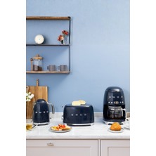 Smeg Navy Blue® Özel Seri Kettle & 1x2 Ekmek Kızartma Makinesi ve Filtre Kahve Makine Seti