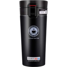 Slosh Sızdırmaz Yalıtımlı Kapaklı Termal Seyahat Kupası, Bpa Içermez, 380 M Siyah