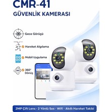 Dimute Shop INT-CMR41 2mp Çift Lens Bebek Kamerası – 2 Yönlü Ses, Mobil Uygulama Destekli Güvenlik Kamerası