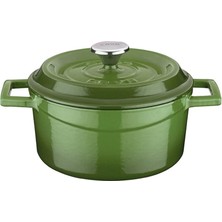 Lava Döküm Yuvarlak Tencere, Trendy, 16CM, Yeşil