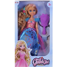 Hak-İş Oyuncak Prenses Bebek ve Aksesuarları - Uzun Sarı Saçlı, Işıltılı Elbiseli Oyuncak