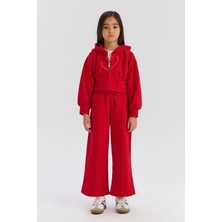 Beverly Hills Polo Club Bg Store Kız Çocuk Kırmızı Eşofman Üstü %50 Modal %50 Pamuk Rahat Tasarım