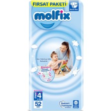 Molfix Bebek Bezi 4+ Beden Maxi Plus Dev 52 Adet