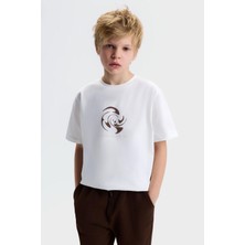 Nk Erkek Çocuk Circle Tshirt 8-14 Yaş Ekru-Kahve