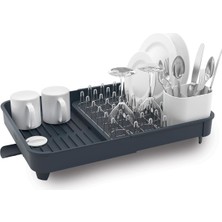 Çıkarılabilir Çatal Bıçak Tutacağı Döner Boşaltma Musluğu ile Genişletilebilir Bulaşık Süzgeci Rafı