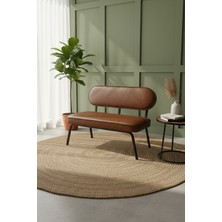 Azra Mobilya Luna Ikili Koltuk – Modern Tasarım | Deri Kumaş | Metal Ayaklı | 7 Renk Seçeneği | Acı Kahve