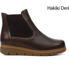 Gönderi(r) Kadın Kahverengi  GKZB134M1674 Dolgu Topuklu  Hakiki Deri Chelsea Bot