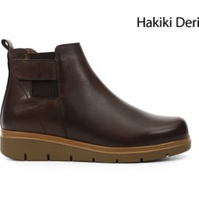 Gönderi(r) Kadın Kahverengi  GKZB134M1676 Dolgu Topuklu  Hakiki Deri Chelsea Bot