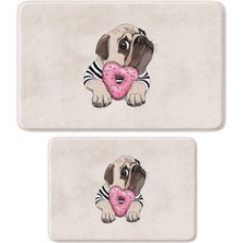 Monnhein Banyo Paspası, 2li Set Banyo Halısı Kaymaz Taban, Makinede Yıkanabilir