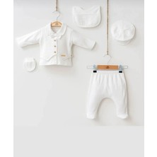 Butik Erkek Bebek %100 Pamuklu - Antialerjik Organik Kumaş Yenidoğan Hastane Çıkışı Zıbın Seti 5