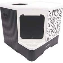 Terra Forma Eco Desenli Kapalı Kedi Tuvaleti Black