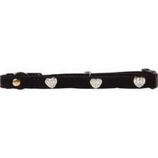 Kalp Taşlı Parlak Kedi Boyun Tasması 30 cm