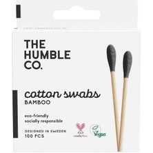 Humble Co. Doğal Pamuklu Çubuklar | Siyah | Biyobozunur, Çevre Dostu, Vegan | Kulaklar, Makyaj, Evci