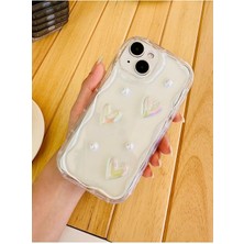 Iphone 13 ve 14 ile Uyumlu 3D Oyuncaklı Inci Tasarımlı Esnek Silikon Kılıf