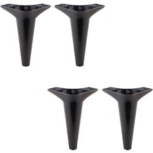 Aspen Lüks Mobilya Kanepe Sehpa Puf Koltuk Ayağı 18 cm Siyah Ahşap Desenli Baza Ayak (4 Adet)