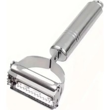 Promosyonca Metal Saplı Paslanmaz Çelik Çift Taraflı Soyacak Sebze ve Meyve Soyucu Pratik Soyacak