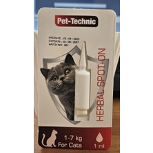 Pet-Technıc Kediler Için Doğal 1 ml | 1-7 kg Kediler Için ve Tüy Bakımı | Palmorasa Yağı