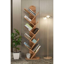 Reyo Falez Kitaplık 10 Raflı Dekoratif Bölmeli Ev Ofis Çok Amaçlı Ceviz