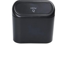 Oto Çöp Siyah Portatif Araç Içi Taşınabilir Kapaklı Organizer Aksesuar Araba Çöp Konanası Taşınabili