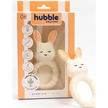 Hubble Bebek Diş Kaşıyıcı ve Oyuncak - Tavşan Halkalı Şekilli Dişlik (%100 Doğal Kauçuk)