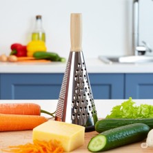 Paçi Steel Serisi Paslanmaz Çelik Bambu Saplı Rende