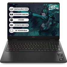 Hp Omen BQ1Y6EA Intel Core Ultra 7 255H 32GB 1tb SSD RTX5070-8GB Freedos 16" Wuxga 165Hz Taşınabilir Bilgisayar