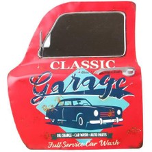 Katre46 Dekoratif Classic Garage Temalı Kırmızı Araba Kapısı Ayna