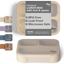 Citron Citron Çatal ve Kaşıklı Bento Beslenme Seti - Beige 1061015