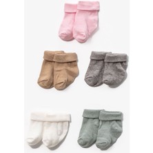 4989LV – Lovemaxx Unisex Renkli Bebek Çorap Seti | 5’li Kutulu (0–3 / 3–6 Ay)